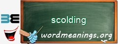 WordMeaning blackboard for scolding